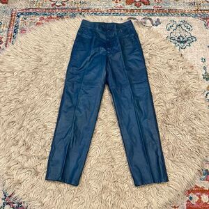 Vintage Gicoll Blue Leather Pants